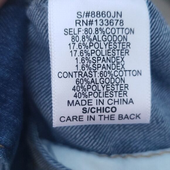 NWT Long Sleeve Denim Button Down Jacket Hoodie - Picture 6 of 7